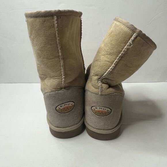 Emu Ridge Australia Suede Wool Lined Pull On Boots Mens Size 11 Women’s 12 - Picture 3 of 13